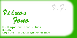 vilmos fono business card